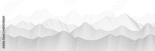 Curved lines, imitation of mountain ranges. Vector background, minimalism.	