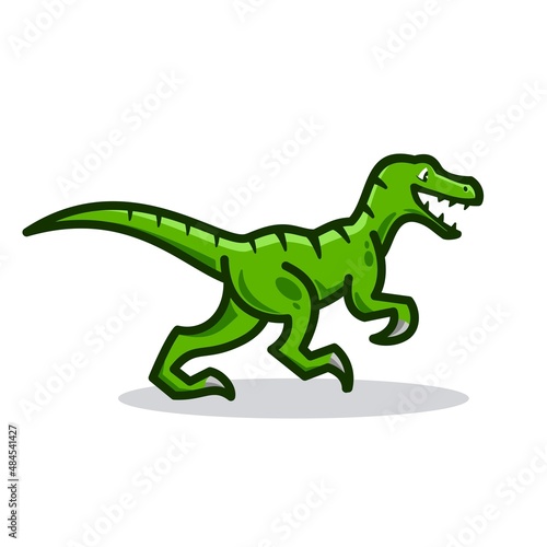 raptor logo icon  smile tyrannosaurus  Vector illustration of cute cartoon dino character for children and scrap book