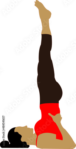 sarvangasana vector yoga art by woman best yoga pose..eps