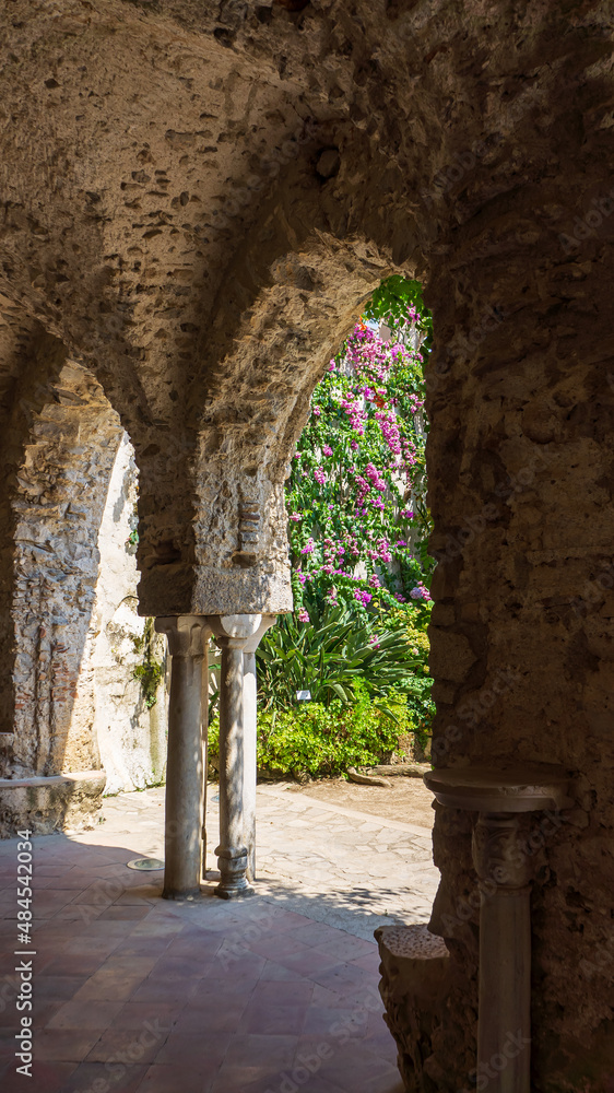 Historic buildings amidst the nature of the medieval town of Ravello, Campania, Italy
