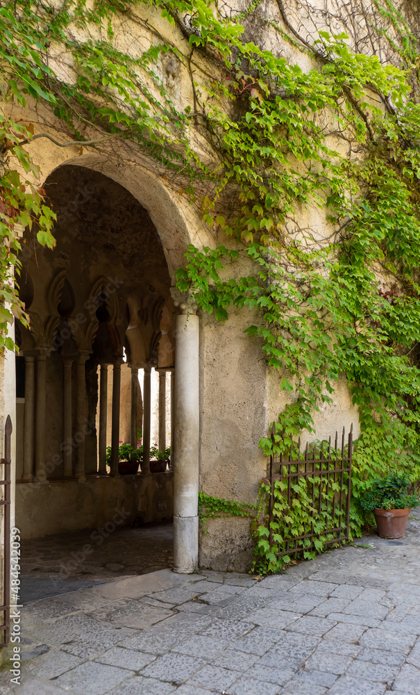 Obraz premium Historic buildings amidst the nature of the medieval town of Ravello, Campania, Italy
