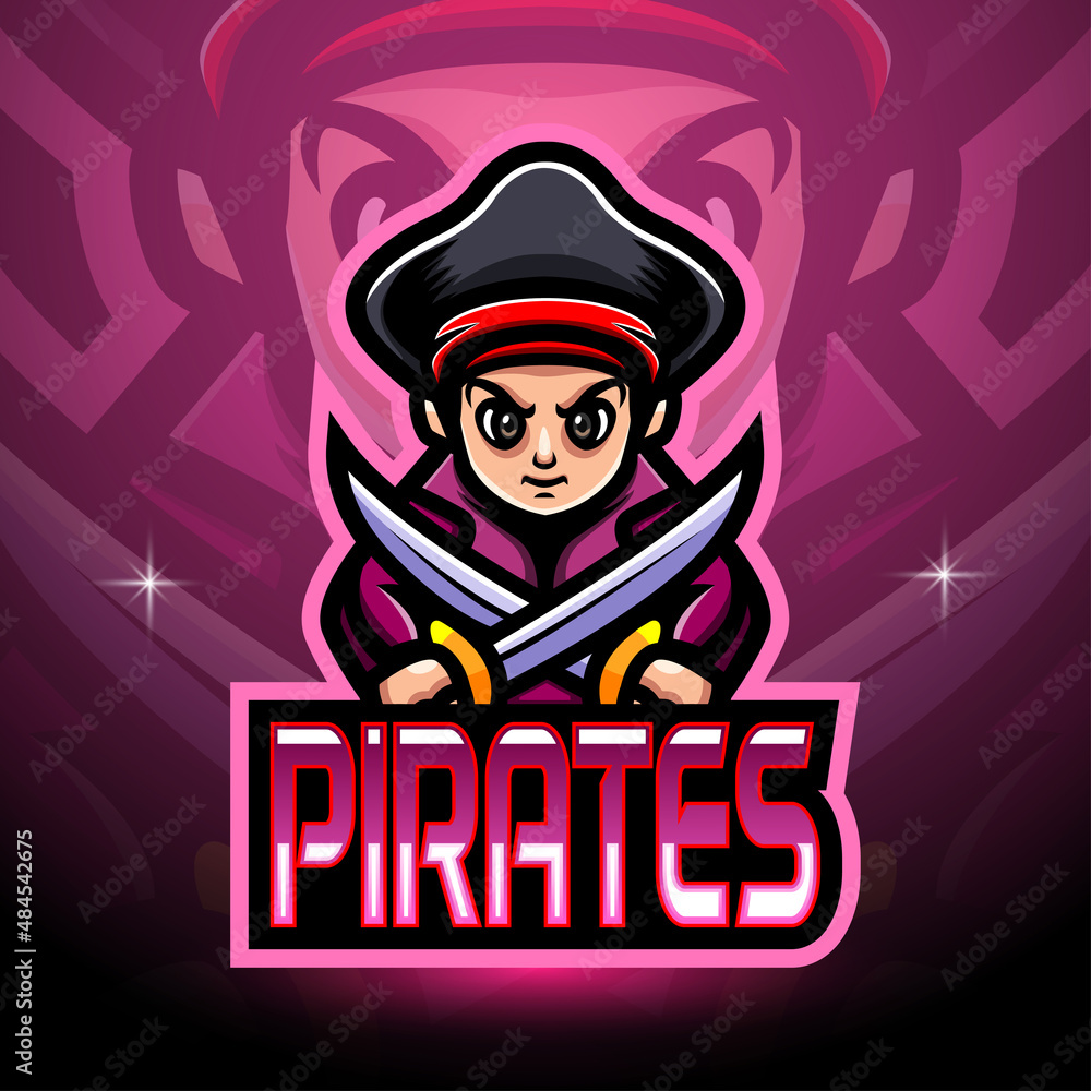 Pirates mascot sport esport logo design