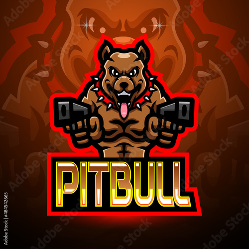 Pitbull esport logo mascot design