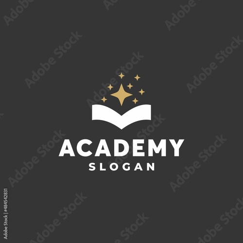 academy logo,star studded open book,education icon