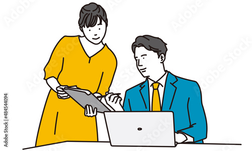 仕事の指示を出すビジネスマン