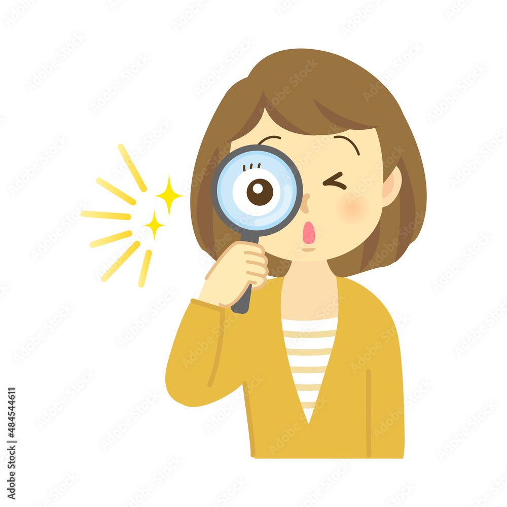 イラスト素材 若い女性が虫眼鏡で探し物をしている姿 Stock Vector Adobe Stock イラスト素材 若い女性が虫眼鏡で探し物をしている姿 Stock Vector Adobe Stock
