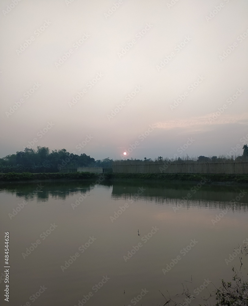 Naklejka premium SUNSET AT THE LAKE.BD