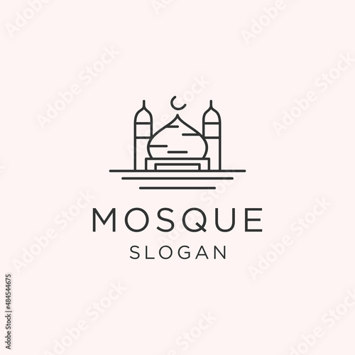 Mosque logo icon flat design template 