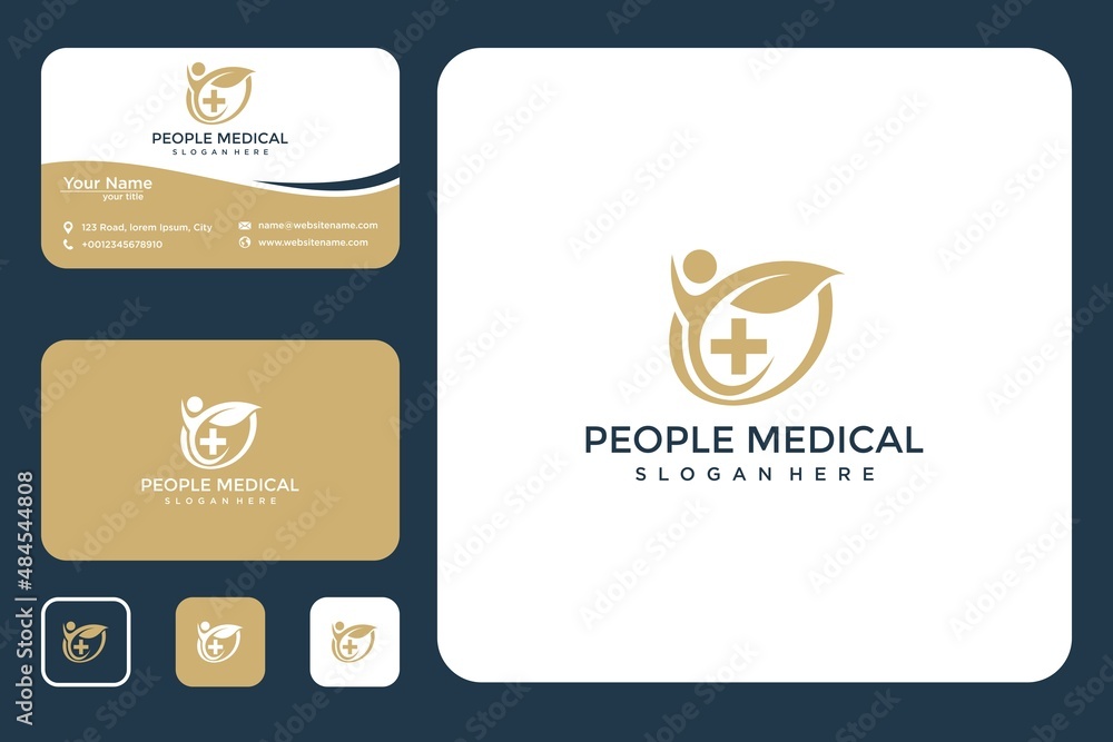 People medical logo design and business card