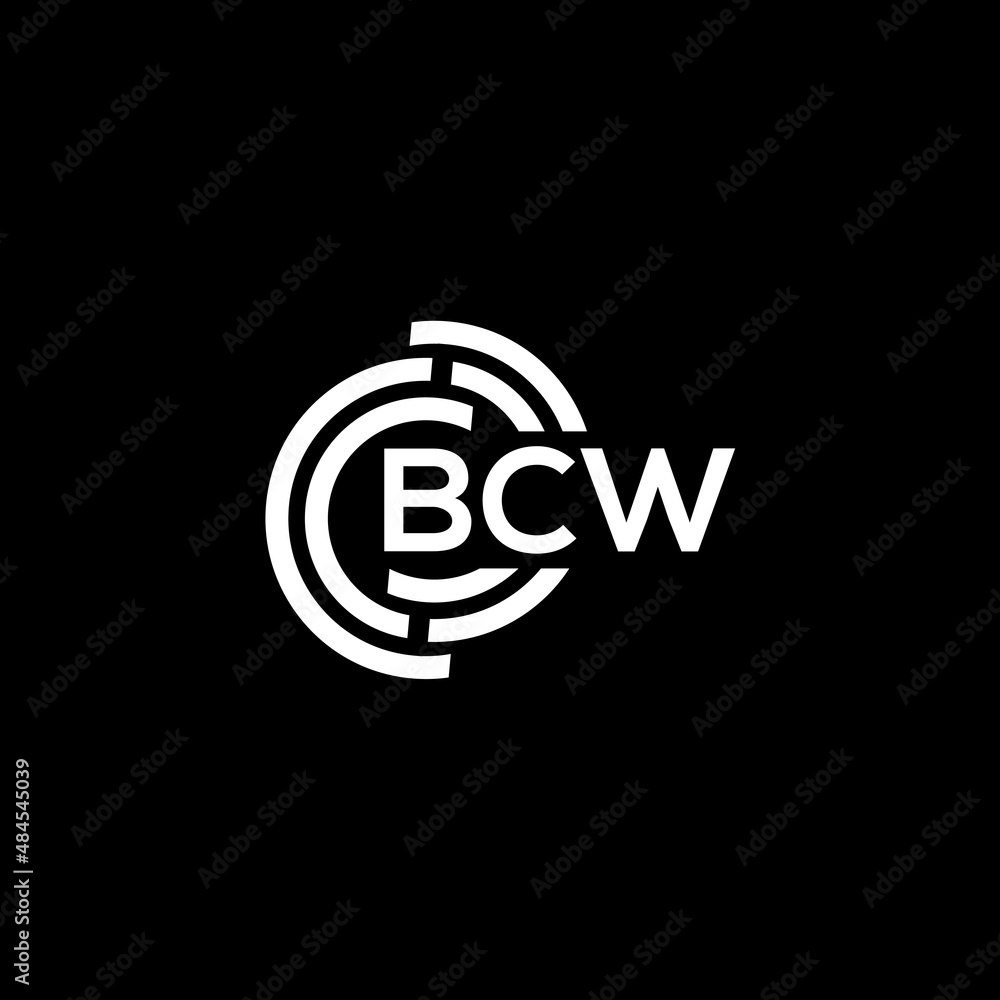 BCW letter logo design on black background. BCW creative initials letter logo concept. BCW letter design.