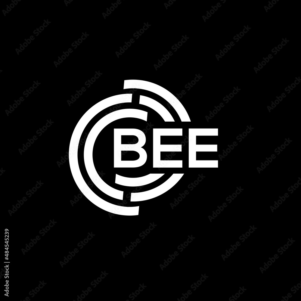 BEE letter logo design on black background. BEE creative initials letter logo concept. BEE letter design. BEE letter logo design on black background. BEE creative initials letter logo concept. BEE letter design.