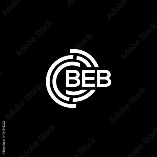 BEB letter logo design on black background. BEB creative initials letter logo concept. BEB letter design. photo