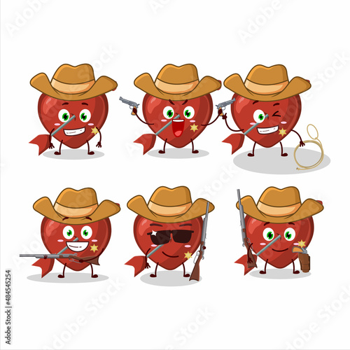 Cool cowboy cupid love arrow cartoon character with a cute hat photo