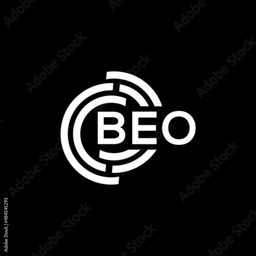 BEO letter logo design on black background. BEO creative initials letter logo concept. BEO letter design. photo