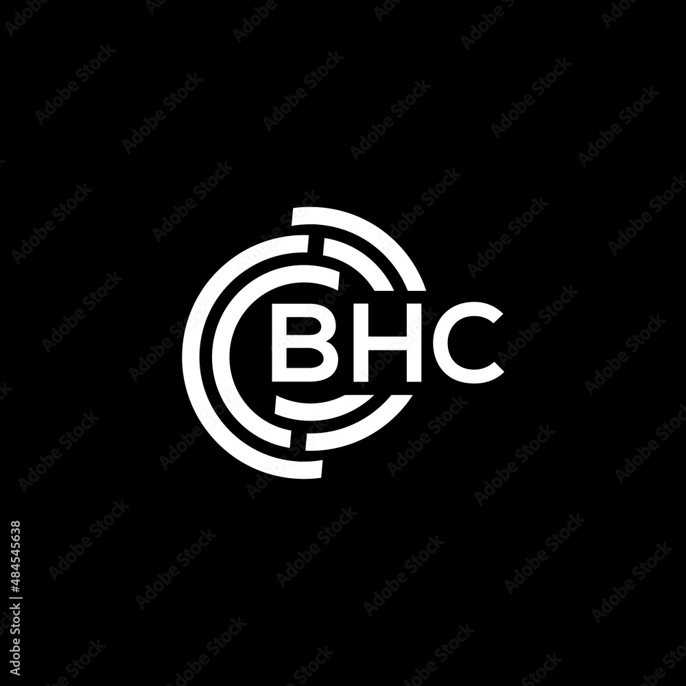 BHC letter logo design on black background. BHC creative initials letter logo concept. BHC letter design. BHC letter logo design on black background. BHC creative initials letter logo concept. BHC letter design.