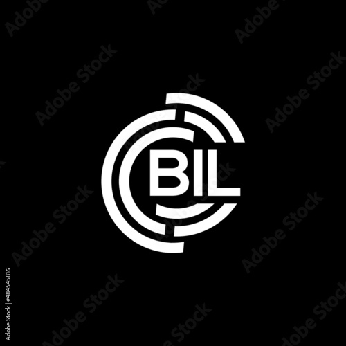 BIL letter logo design on black background. BIL creative initials letter logo concept. BIL letter design. photo