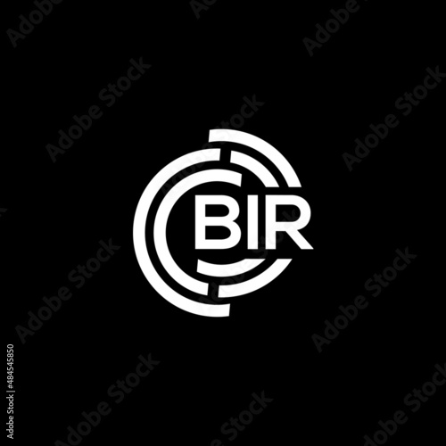 BIR letter logo design on black background. BIR creative initials letter logo concept. BIR letter design.