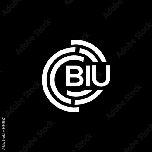 BIU letter logo design on black background. BIU creative initials letter logo concept. BIU letter design. photo