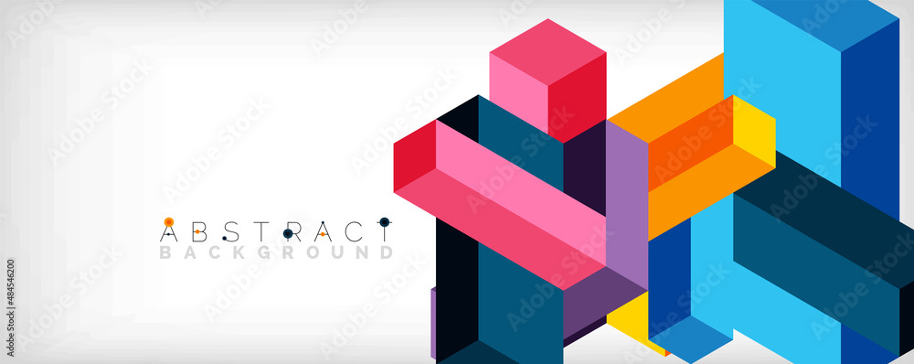 Abstract background. 3d cubes, cubic elements and blocks. Techno or business concept for wallpaper, banner, background, landing page Abstract background. 3d cubes, cubic elements and blocks. Techno or business concept for wallpaper, banner, background, landing page