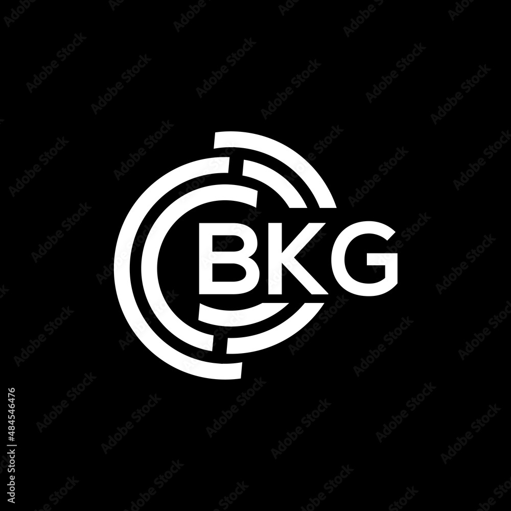 Obraz premium BKG letter logo design on black background. BKG creative initials letter logo concept. BKG letter design.