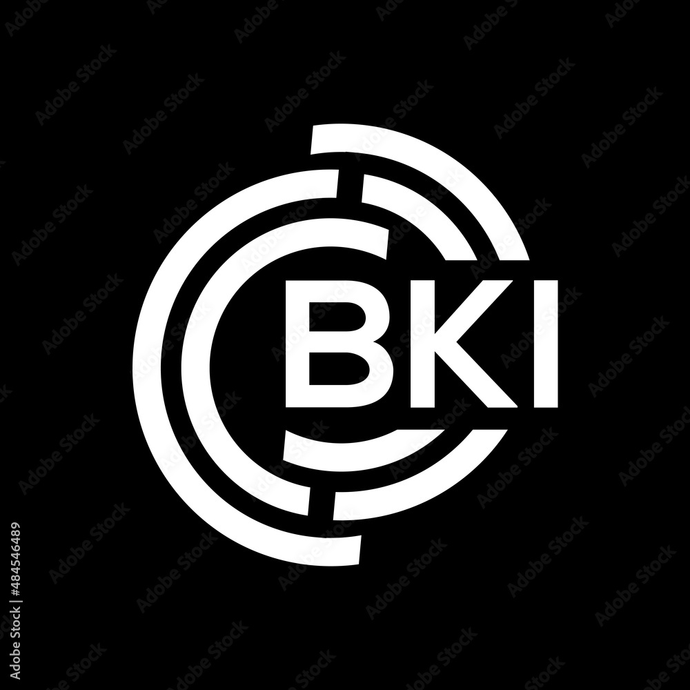 Obraz premium BKI letter logo design on black background. BKI creative initials letter logo concept. BKI letter design.