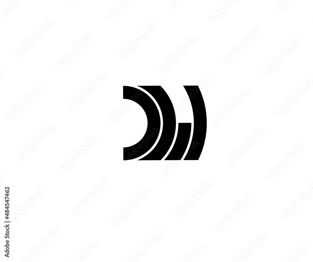 dw wd w d initial letter logo
