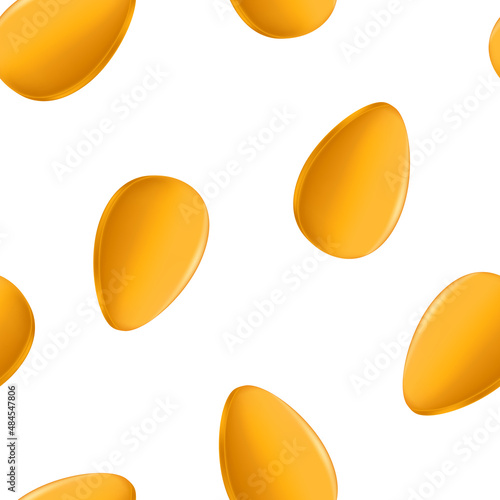 Seamless pattern of orange pill for erection. Vector illustration template