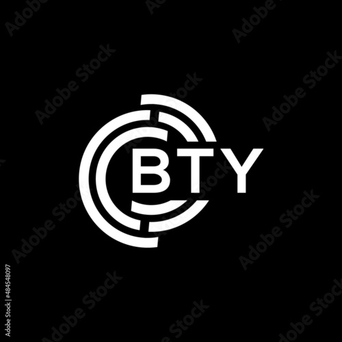 BTY letter logo design on black background. BTY creative initials letter logo concept. BTY letter design. photo