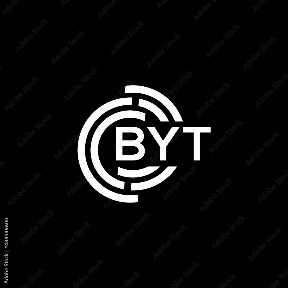 byt letter logo design on black background. byt creative initials letter logo concept. byt letter design. byt letter logo design on black background. byt creative initials letter logo concept. byt letter design.