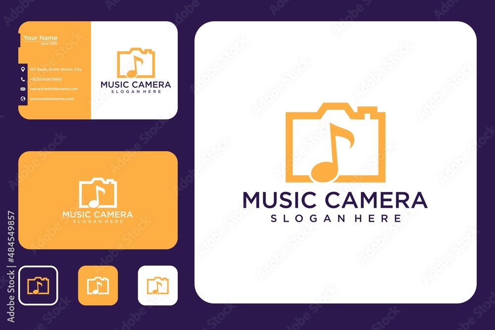 Music camera logo design and business card