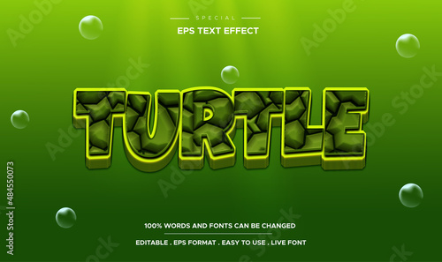 Editable text effect  turtle style
