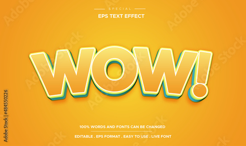 Text style 3d effect Wow bold mockup