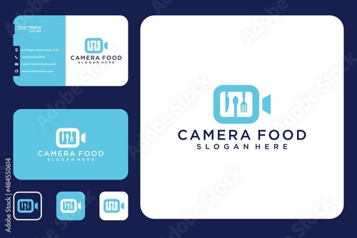 Camera food logo design and business card