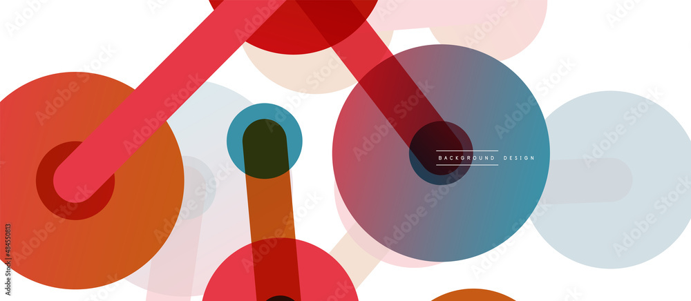 Obraz premium Line points connections geometric abstract background. Circles connected by lines. Trendy techno business template for wallpaper, banner, background or landing