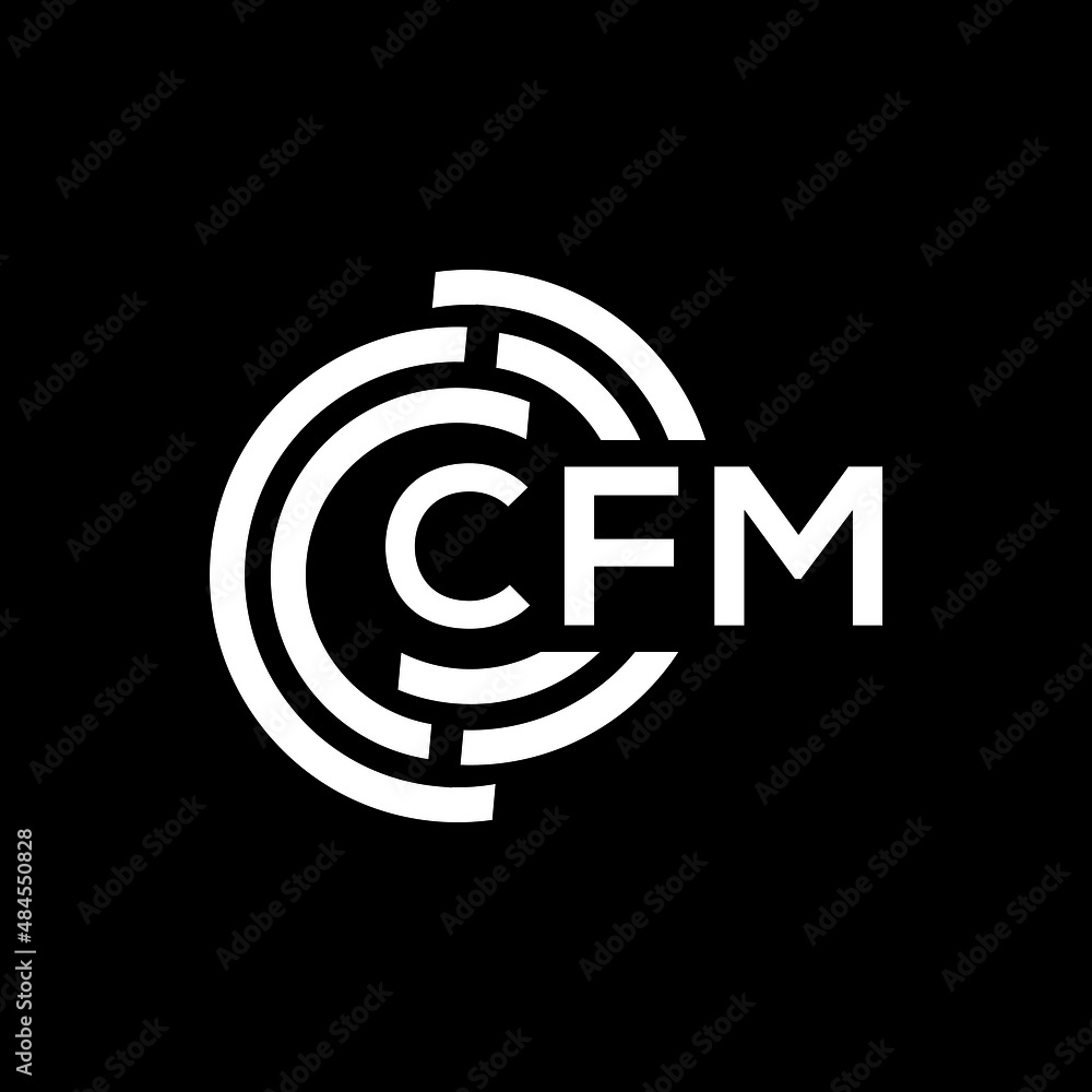 Obraz premium cfm letter logo design on black background. cfm creative initials letter logo concept. cfm letter design. 