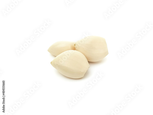 Spicy White Garlic Head with medicinal properties as herbs isolated on white background.
