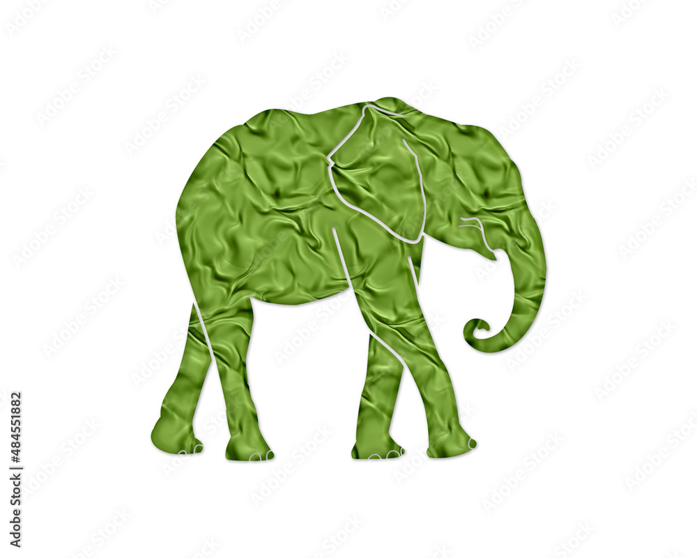 Elephant Animal Green Crispy Icon Logo Symbol illustration
