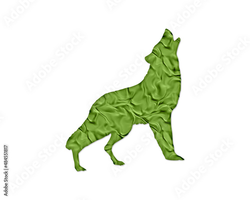 German Shepherd wolf Green Crispy Icon Logo Symbol illustration