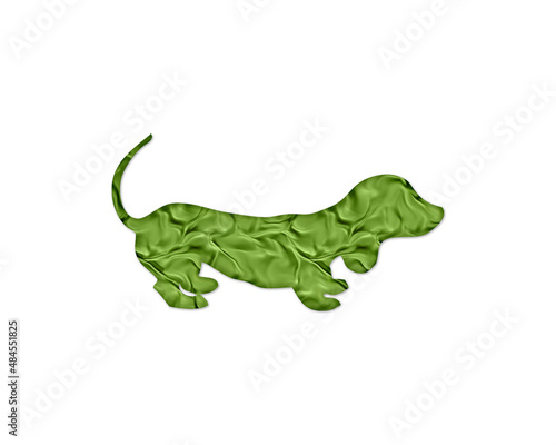 Dog Dachshund Pet Green Crispy Icon Logo Symbol illustration