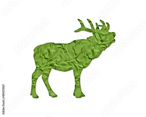 Reindeer Deer Antler moose Green Crispy Icon Logo Symbol illustration