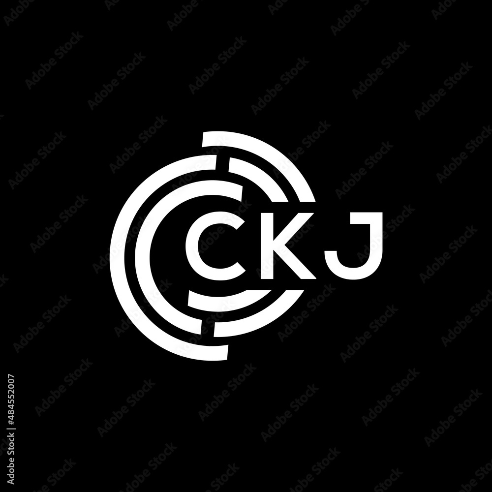 CKJ letter logo design on black background. CKJ creative initials letter logo concept. CKJ letter design. CKJ letter logo design on black background. CKJ creative initials letter logo concept. CKJ letter design.