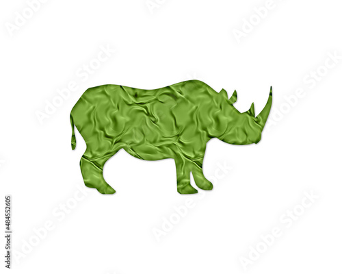 Rhino Rhinoceros Green Crispy Icon Logo Symbol illustration