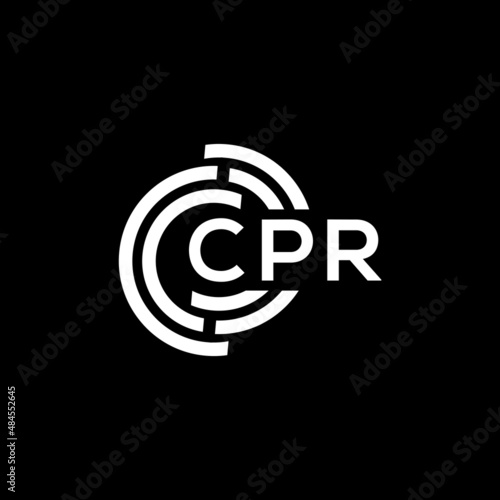 CPR letter logo design on black background. CPR creative initials letter logo concept. CPR letter design.