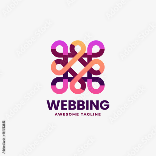 Vector Logo Illustration Webbing Gradient Colorful Style.