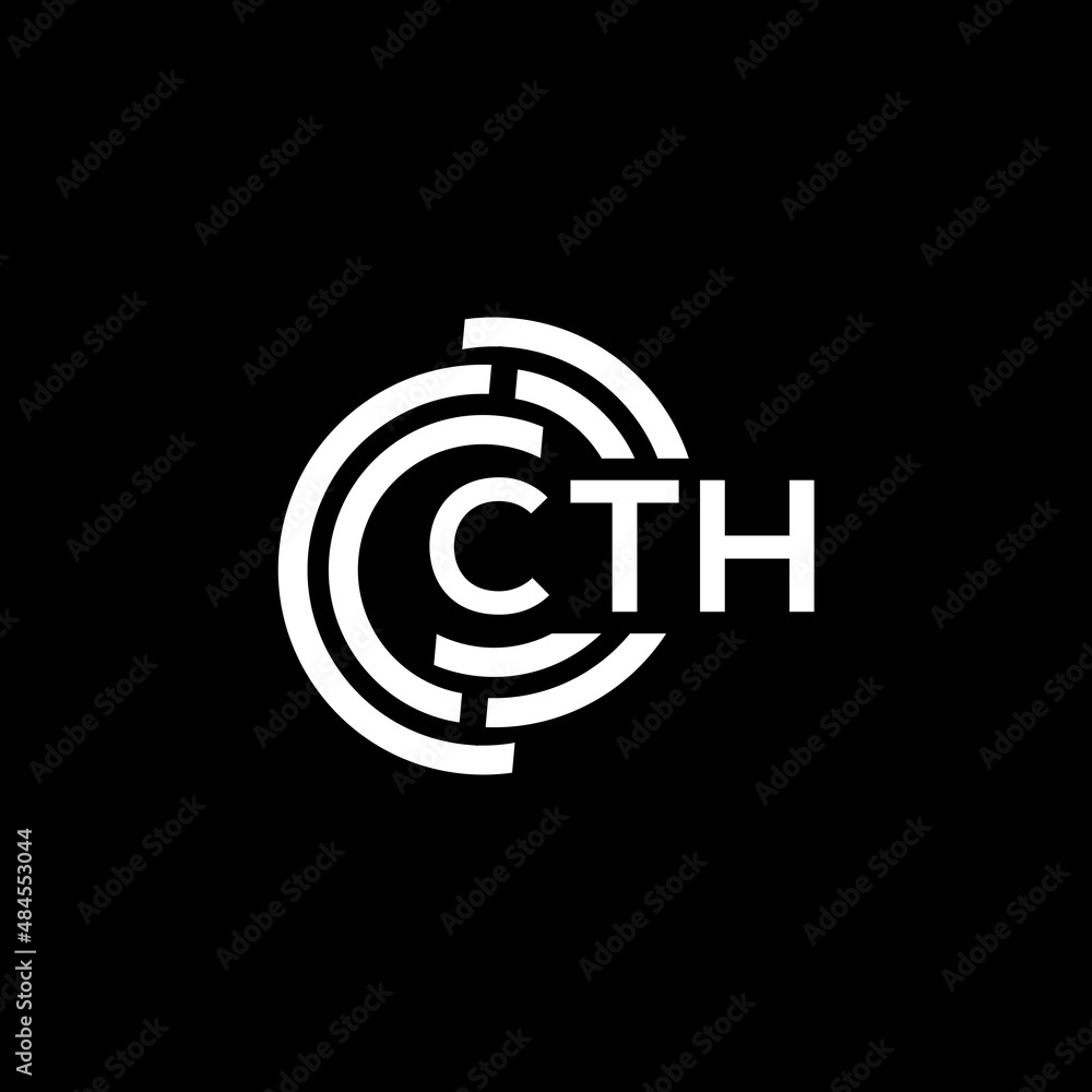 Obraz premium CTH letter logo design on black background. CTH creative initials letter logo concept. CTH letter design.