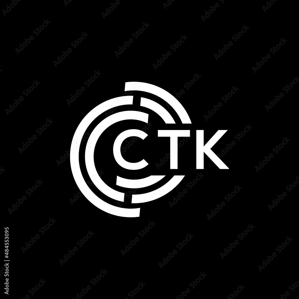 Obraz premium CTK letter logo design on black background. CTK creative initials letter logo concept. CTK letter design.