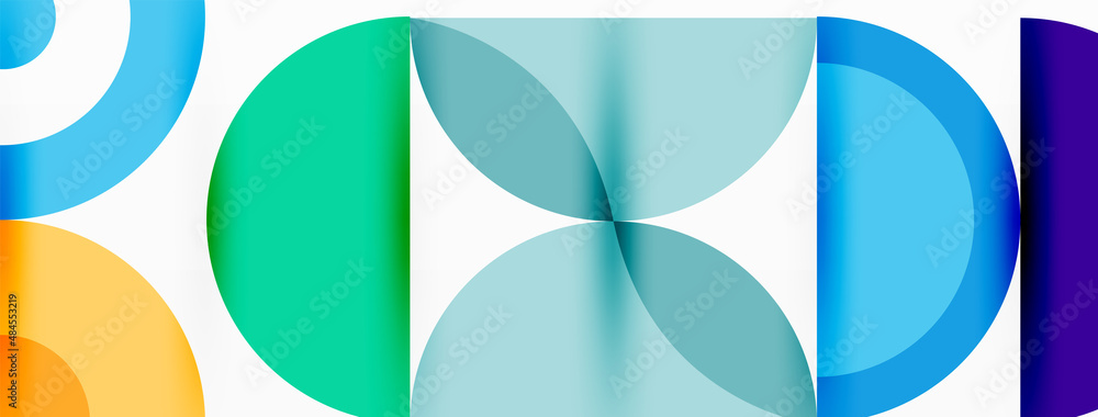 Obraz premium Colorful circle abstract background. Template for wallpaper, banner, presentation, background