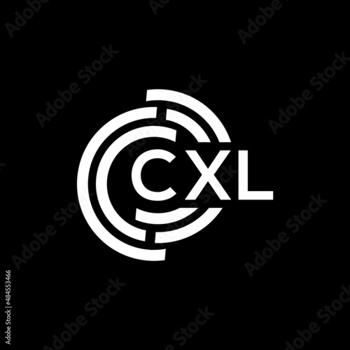 CXL letter logo design on black background. CXL creative initials letter logo concept. CXL letter design.