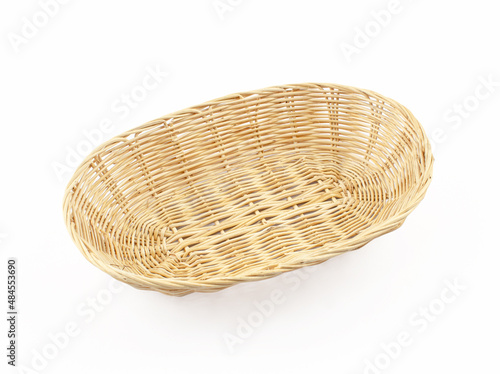 wicker basket isolated on white background