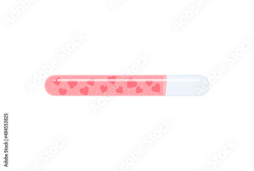 ピンクのハート入りの容器・プログレスバー - 手書きのロード中・恋愛イメージ素材
